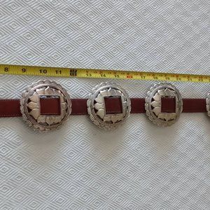 Vintage BRIGHTON Concho Belt Leather MED Sunflower